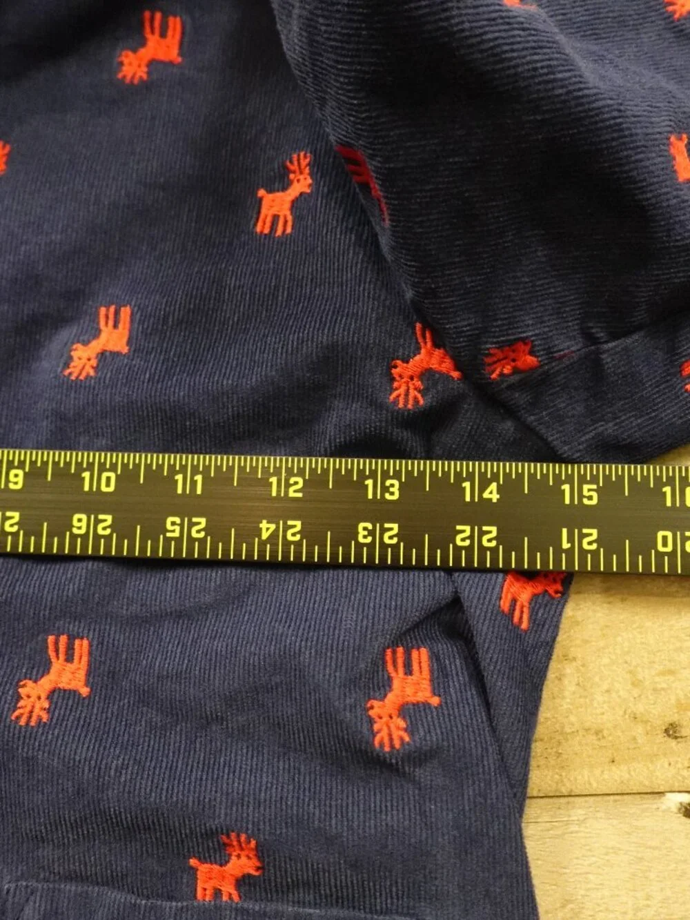 Hanna Andersson Corduroy Blazer Jacket Kids‎ US 8 Navy Red Reindeer Embroidered